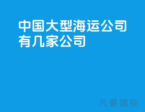 中国大型海运公司有几家公司