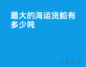 最大的海运货船有多少吨