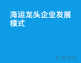 海运龙头企业发展模式