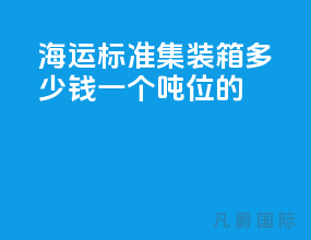 海运标准集装箱多少钱一个吨位的