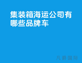 集装箱海运公司有哪些品牌车