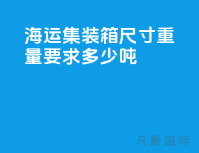 海运集装箱尺寸重量要求多少吨