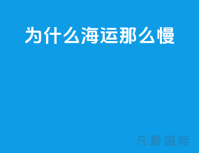 为什么海运那么慢