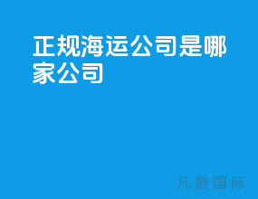 正规海运公司是哪家公司