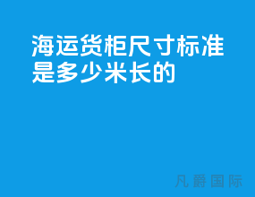 海运货柜尺寸标准是多少米长的