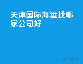 天津国际海运找哪家公司好