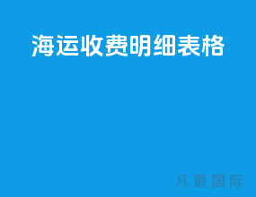 海运收费明细表格