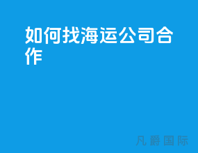 如何找海运公司合作