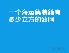 一个海运集装箱有多少立方的油啊