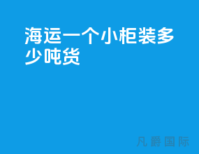 海运一个小柜装多少吨货