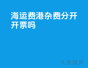 海运费港杂费分开开票吗