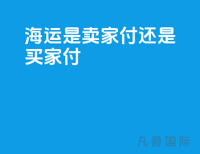 海运vgm是卖家付还是买家付