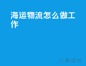 海运物流怎么做工作