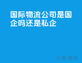 国际物流公司是国企吗还是私企