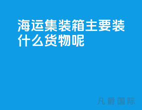 海运集装箱主要装什么货物呢