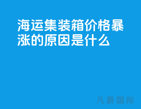 海运集装箱价格暴涨的原因是什么