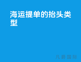 海运提单的抬头类型