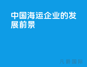 中国海运企业的发展前景
