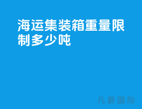 海运集装箱重量限制多少吨
