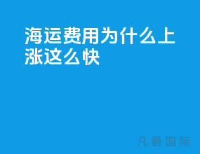 海运费用为什么上涨这么快