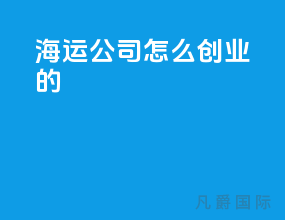 海运公司怎么创业的