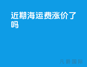 近期海运费涨价了吗