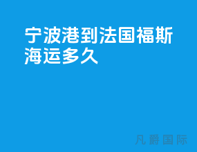 宁波港到法国福斯海运多久