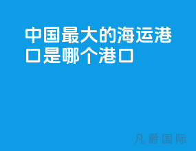 中国最大的海运港口是哪个港口