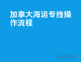 加拿大海运专线操作流程
