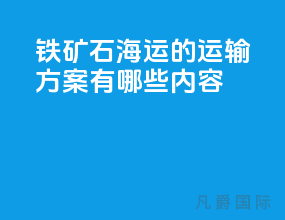 铁矿石海运的运输方案有哪些内容