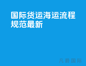 国际货运海运流程规范最新