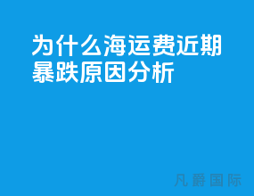 为什么海运费近期暴跌原因分析