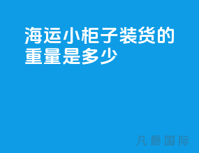 海运小柜子装货的重量是多少