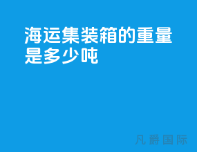海运集装箱的重量是多少吨