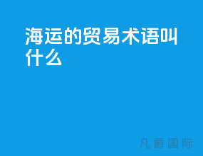海运的贸易术语叫什么