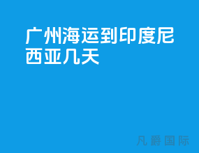 广州海运到印度尼西亚几天