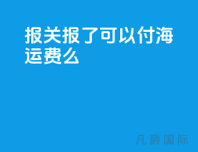 报关报了fob可以付海运费么