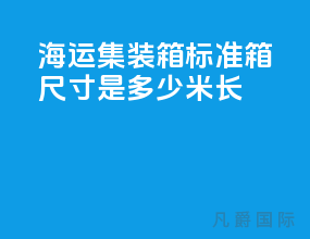 海运集装箱标准箱尺寸是多少米长