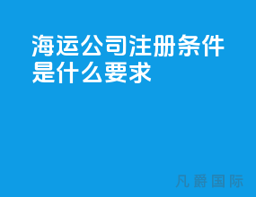 海运公司注册条件是什么要求