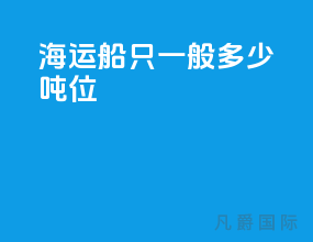 海运船只一般多少吨位