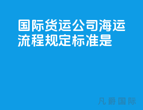 国际货运公司海运流程规定标准是