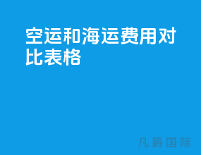 空运和海运费用对比表格