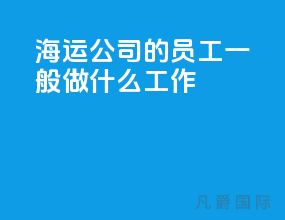 海运公司的员工一般做什么工作
