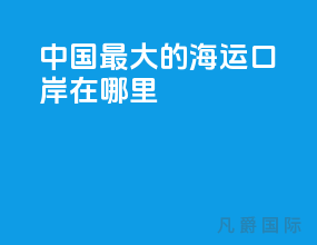 中国最大的海运口岸在哪里