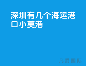深圳有几个海运港口小莫港
