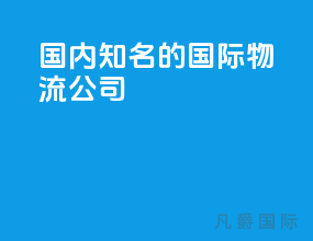 国内知名的国际物流公司
