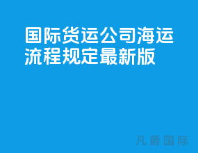 国际货运公司海运流程规定最新版