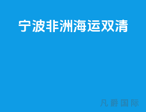 宁波非洲海运双清