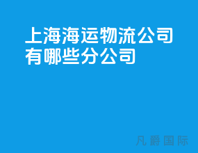上海海运物流公司有哪些分公司