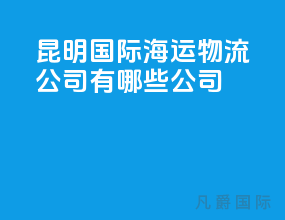 昆明国际海运物流公司有哪些公司